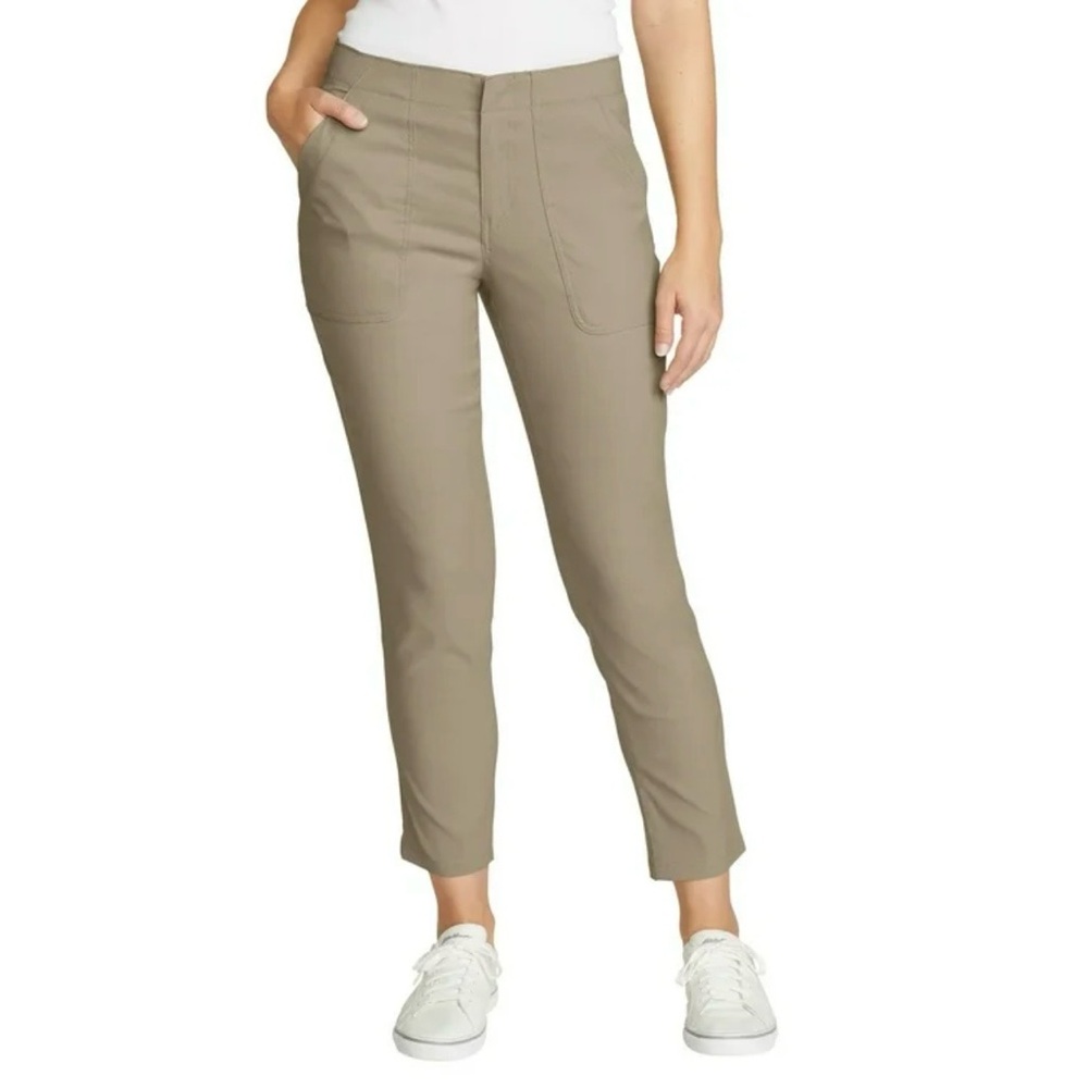 Eddie Bauer Women's Cropped Ankle Pants in Taupe